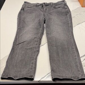 NYDJ Women's Charcoal Straight Leg Jeans Ankle Length Sz 16W
